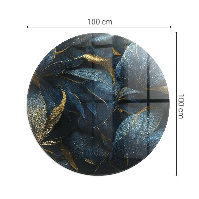 Vloerplaat voor kachel ronde Elegante bladeren in textuur