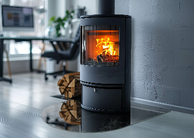 Vloerplaat openhaard semi-ovale Elegant marmerpatroon
