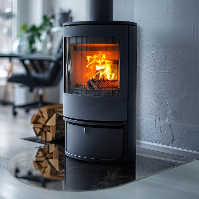 Vloerplaat openhaard semi-ovale Elegant marmerpatroon