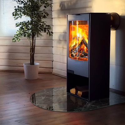 Vloerplaat openhaard semi-ovale Elegant marmerpatroon