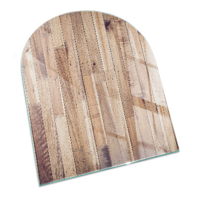 Vloerplaat openhaard semi-ovale Houten plank in de lay-out
