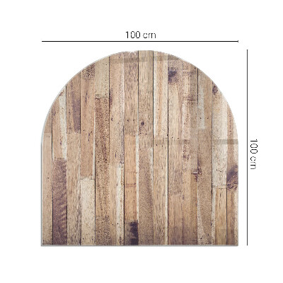 Vloerplaat openhaard semi-ovale Houten plank in de lay-out