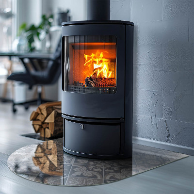 Vloerplaat openhaard semi-ovale Decoratief mozaïekpatroon