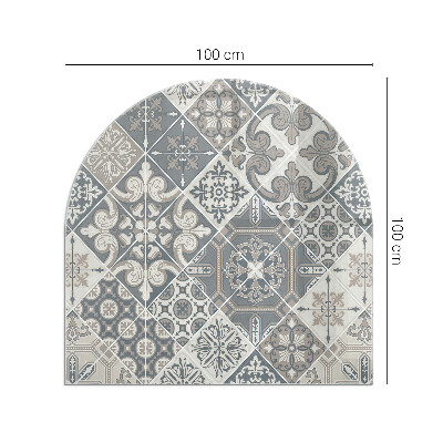 Vloerplaat openhaard semi-ovale Decoratief mozaïekpatroon