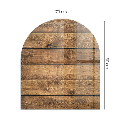 Vloerplaat openhaard semi-ovale Houten plank met nerf