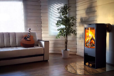 Vloerplaat openhaard semi-ovale Houten plank met nerf