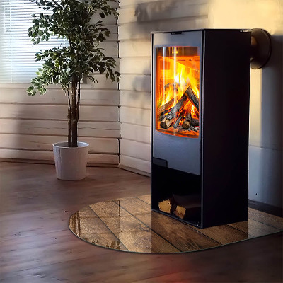 Vloerplaat openhaard semi-ovale Houten plank met nerf