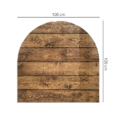 Vloerplaat openhaard semi-ovale Houten plank met nerf