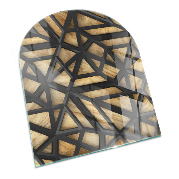 Vloerplaat openhaard semi-ovale Geometrie met hout