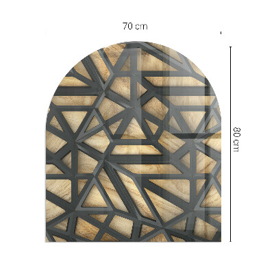 Vloerplaat openhaard semi-ovale Geometrie met hout