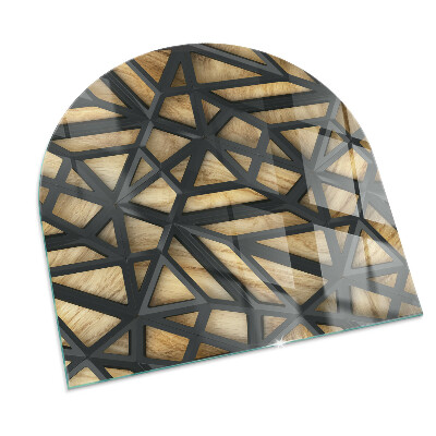 Vloerplaat openhaard semi-ovale Geometrie met hout