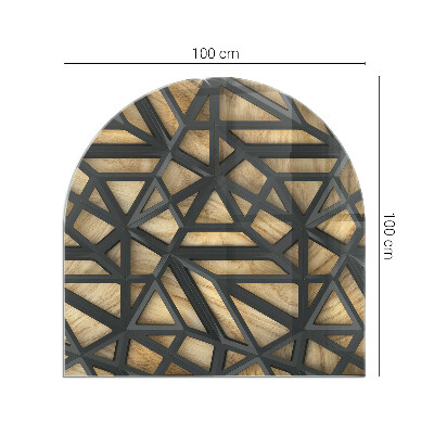 Vloerplaat openhaard semi-ovale Geometrie met hout