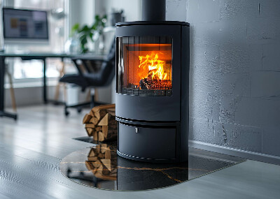 Vloerplaat openhaard semi-ovale Elegante marmer met aderen