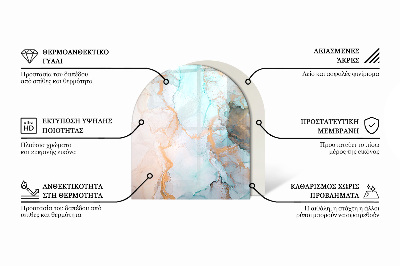 Vloerplaat openhaard semi-ovale Abstract marmerpatroon