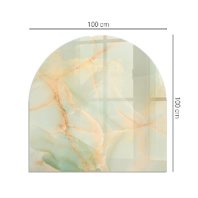 Vloerplaat openhaard semi-ovale Abstract marmerpatroon