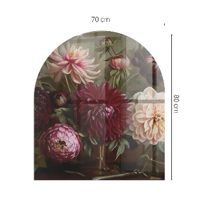 Kachel vloerplaat semi-ovale Bloemenboeket in detail