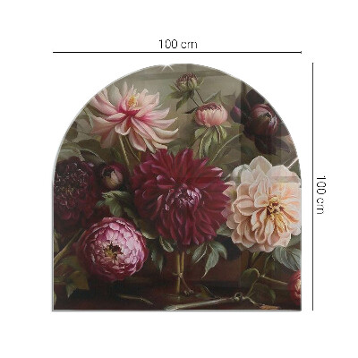 Kachel vloerplaat semi-ovale Bloemenboeket in detail