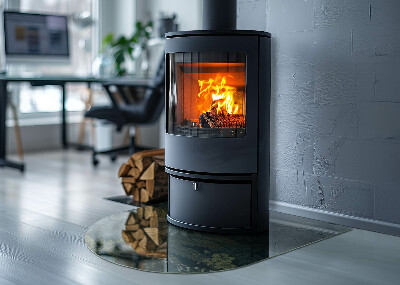 Vloerplaat openhaard semi-ovale Plantenmotieven met vlinders