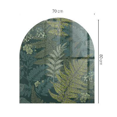 Vloerplaat openhaard semi-ovale Plantenmotieven met vlinders