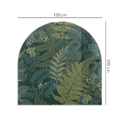 Vloerplaat openhaard semi-ovale Plantenmotieven met vlinders