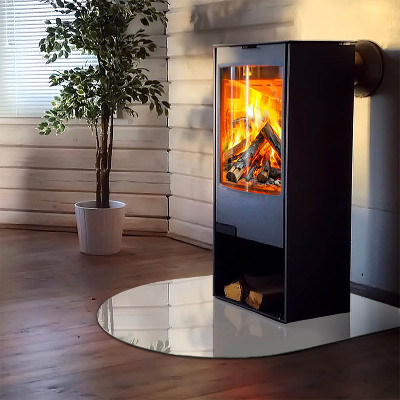 Vloerplaat openhaard semi-ovale Kleur Grijs