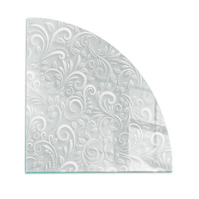 Plaat voor onder houtkachel kwart Elegant plantenpatroon