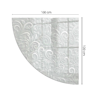 Plaat voor onder houtkachel kwart Elegant plantenpatroon