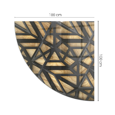 Plaat onder houtkachel kwart Geometrie met hout