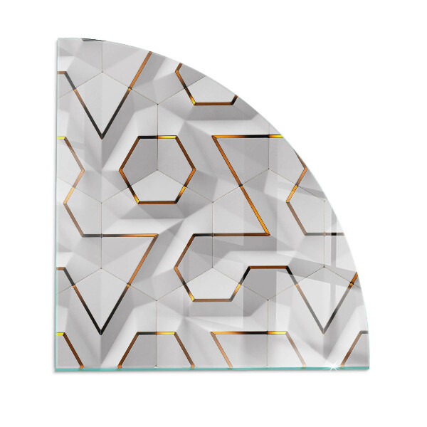 Plaat voor onder houtkachel kwart Geometrisch 3D-patroon