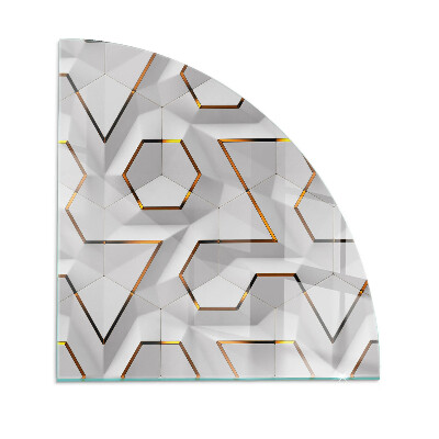 Plaat voor onder houtkachel kwart Geometrisch 3D-patroon