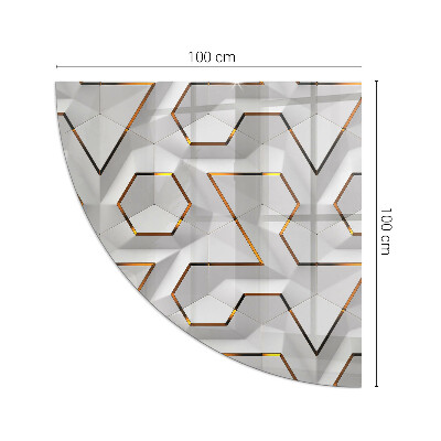 Plaat voor onder houtkachel kwart Geometrisch 3D-patroon
