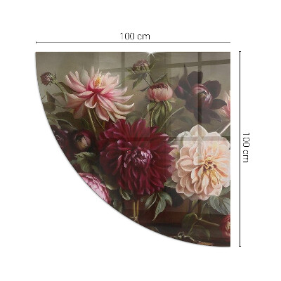 Plaat voor onder houtkachel kwart Bloemenboeket in detail