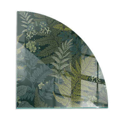 Plaat onder houtkachel kwart Plantenmotieven met vlinders
