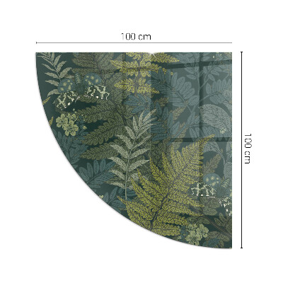 Plaat onder houtkachel kwart Plantenmotieven met vlinders