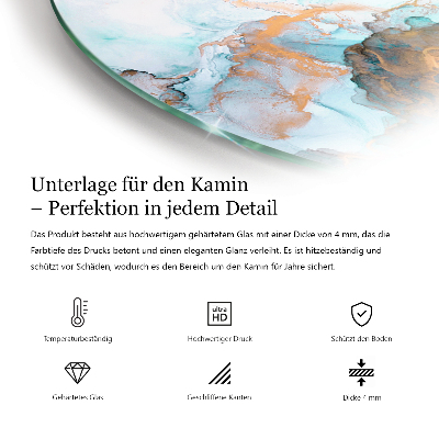 Plaat onder houtkachel kwart Kleur Olijf