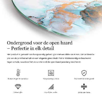 Plaat onder houtkachel kwart Kleur Olijf