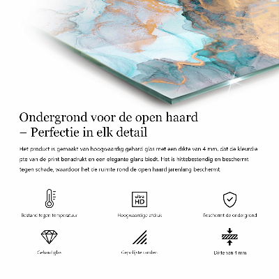 Vloerplaat voor houtkachel rechthoekig Natuursteen textuur