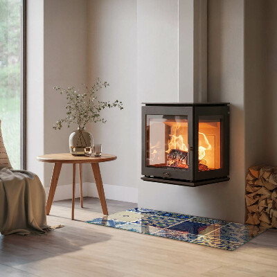 Vloerplaat voor houtkachel rechthoekig Keramische tegelpatronen