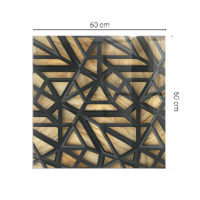 Vloerplaat voor houtkachel rechthoekig Geometrie met hout