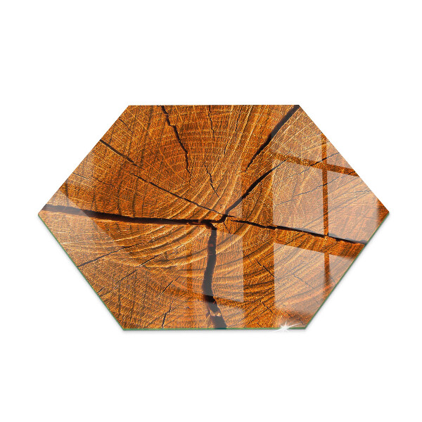 Kachel vloerplaat hexagonal Hout in dwarsdoorsnede met natuurlijke nerf