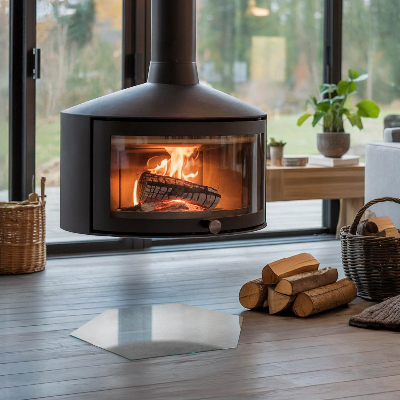 Plaat voor onder kachel hexagonal Betonnen constructie met effect