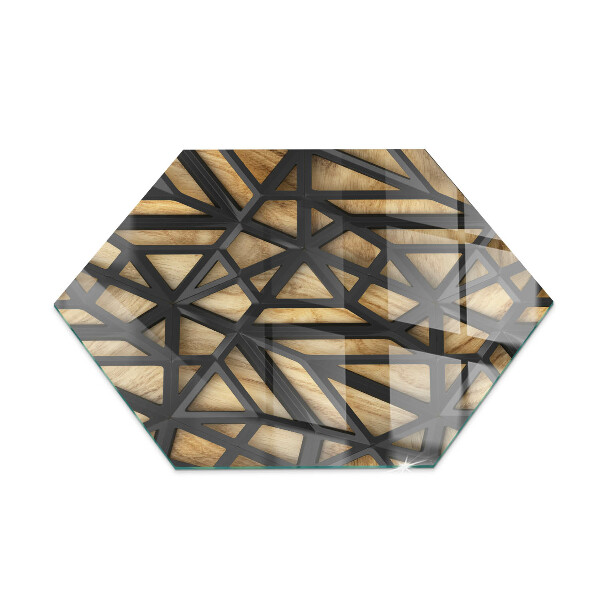 Plaat onder houtkachel hexagonal Moderne vormen met een houten accent