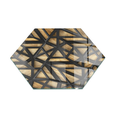 Plaat onder houtkachel hexagonal Moderne vormen met een houten accent