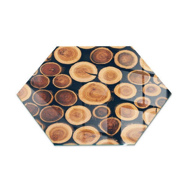 Vloerplaat openhaard hexagonal Doos met houten frame