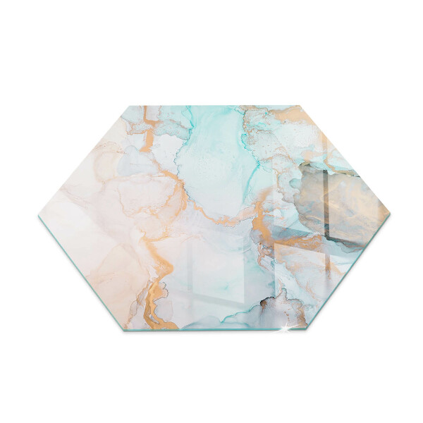 Plaat voor onder kachel hexagonal Vloeiend abstract motief