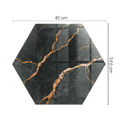 Vloerplaat openhaard hexagonal Marmerstijl met fijne adering