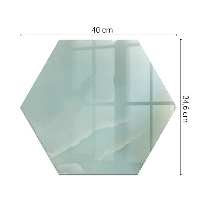 Plaat onder houtkachel hexagonal Marmermotief in subtiele tinten