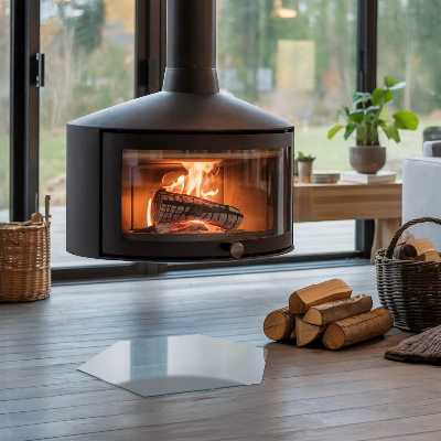 Plaat voor onder kachel hexagonal Kleur Grijs