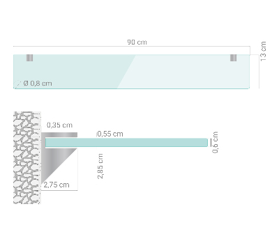 Spiegelplanchet van glas transparante