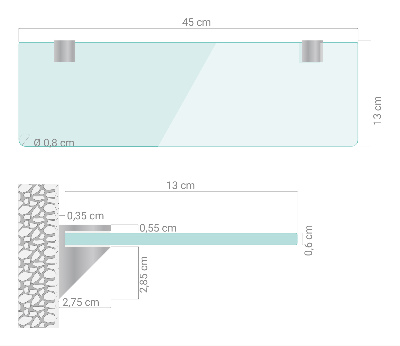 Spiegelplanchet van glas transparante